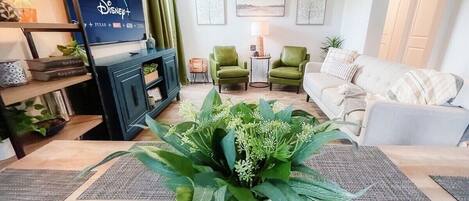 Fernseher, Bücher, Arbeitsbereiche