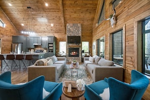 Smart TV, fireplace, video games, books