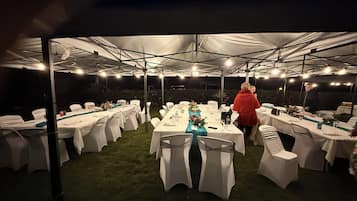 Outdoor banquet area