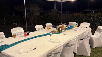 Outdoor banquet area