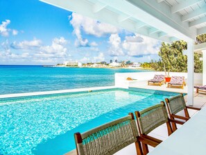 Outdoor pool - Villa Bonjour water front villa next to Maho (Simpson Bay)