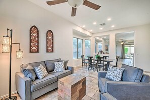 TV, stereo - Patio & Fire Pit: Family Retreat in Cave Creek! (Cave Creek)