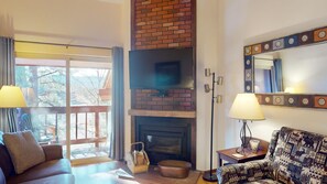 TV, fireplace - Pet Friendly | Close to Lifts | Fireplace | Charming | Angel Fire Chalet 52 (Angel Fire)