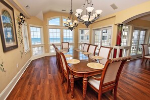 Dining - OCEANFRONT, Pool, H Tub, Theater Rm, Rec Rm, Prvt Beach access, KD1613, Paradise VI (Kill Devil Hills)