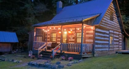 Rustic, Fall, fireplace @ 1800s Rustc Log Cabin WIFI TV, Sleeps 8