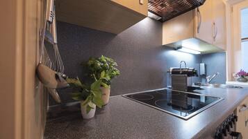 Kühlschrank, Mikrowelle, Ofen, Herdplatte