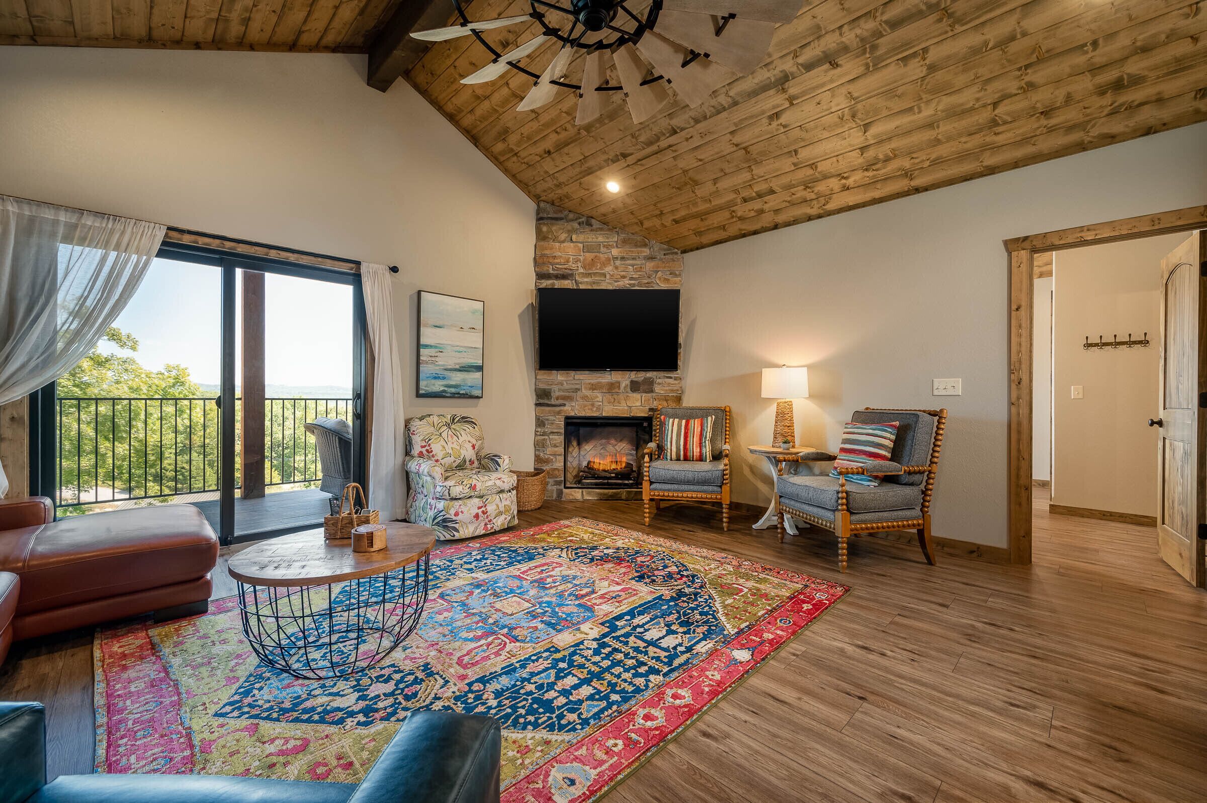 Smart TV, fireplace, video games