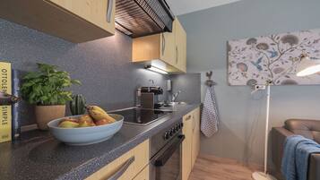 Kühlschrank, Mikrowelle, Ofen, Herdplatte