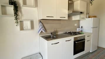 KĂŒhlschrank, Ofen, Herdplatte, Kochgeschirr/Geschirr/Besteck