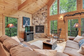 TV, fireplace, video games