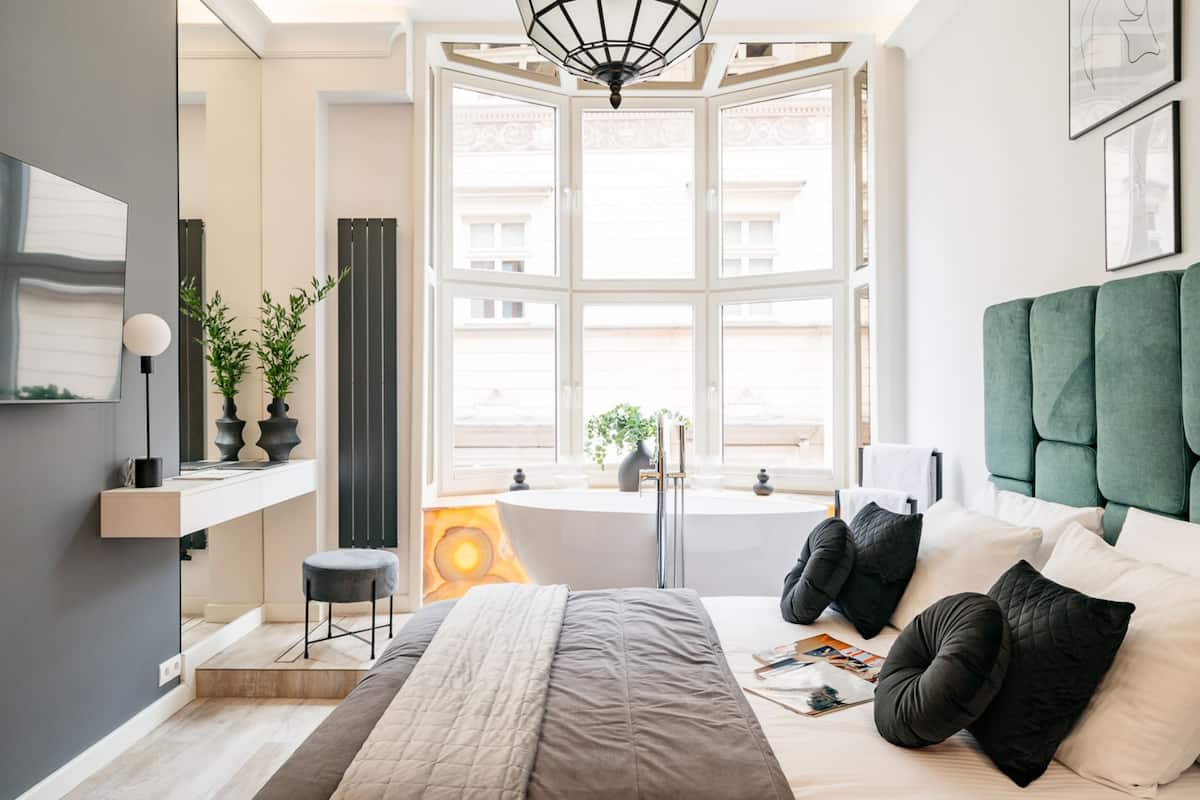 Estúdio luxo | Roupas de cama premium, individualmente decorados