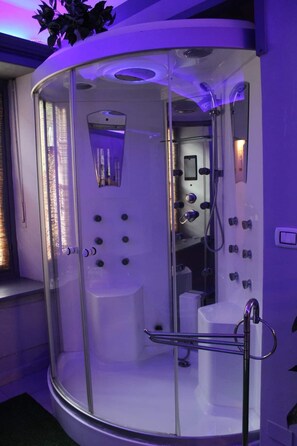 Couples treatment rooms, sauna, hot tub, steam room, massages - Hotel Lion (Roure)