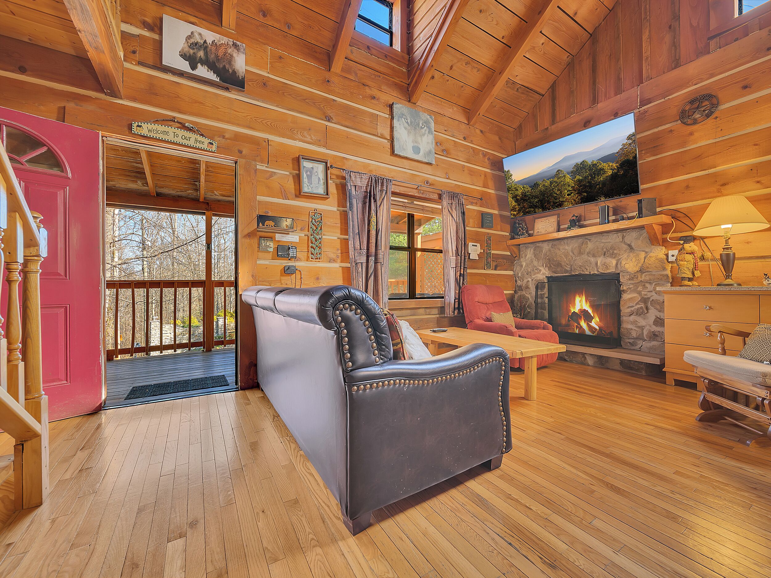 TV, fireplace, DVD player, foosball