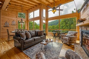 Smart TV, fireplace, video games