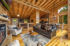 Smart TV, chimenea y videojuegos