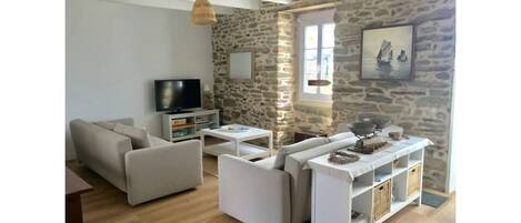 TV, DVD player, books