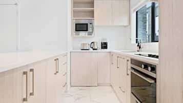 Fridge, microwave, stovetop, dishwasher