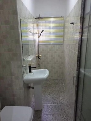 Combined shower/bathtub