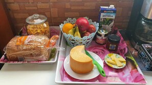 Free daily self-service breakfast