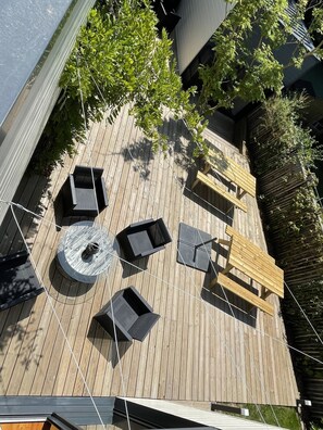 Outdoor dining - Villa with heated indoor pool, 5 minutes walk from the port of Carteret! (Barneville-Carteret)