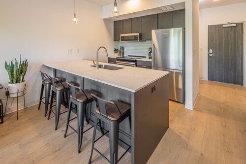 Modern condo in Downtown Bozeman w/private balcony, private parking, and AC - SOBO Urban Oasis