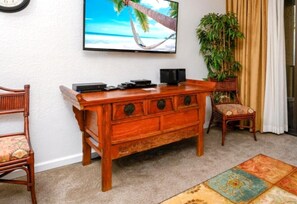 Condo (2 Bedrooms) | Living room | TV - Kaanapali Shores Resort by KBM (Lahaina)