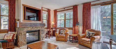 TV, fireplace, DVD player