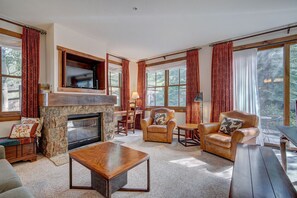 TV, fireplace, DVD player