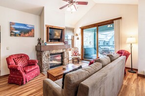 TV, fireplace, DVD player