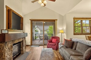 TV, fireplace, DVD player