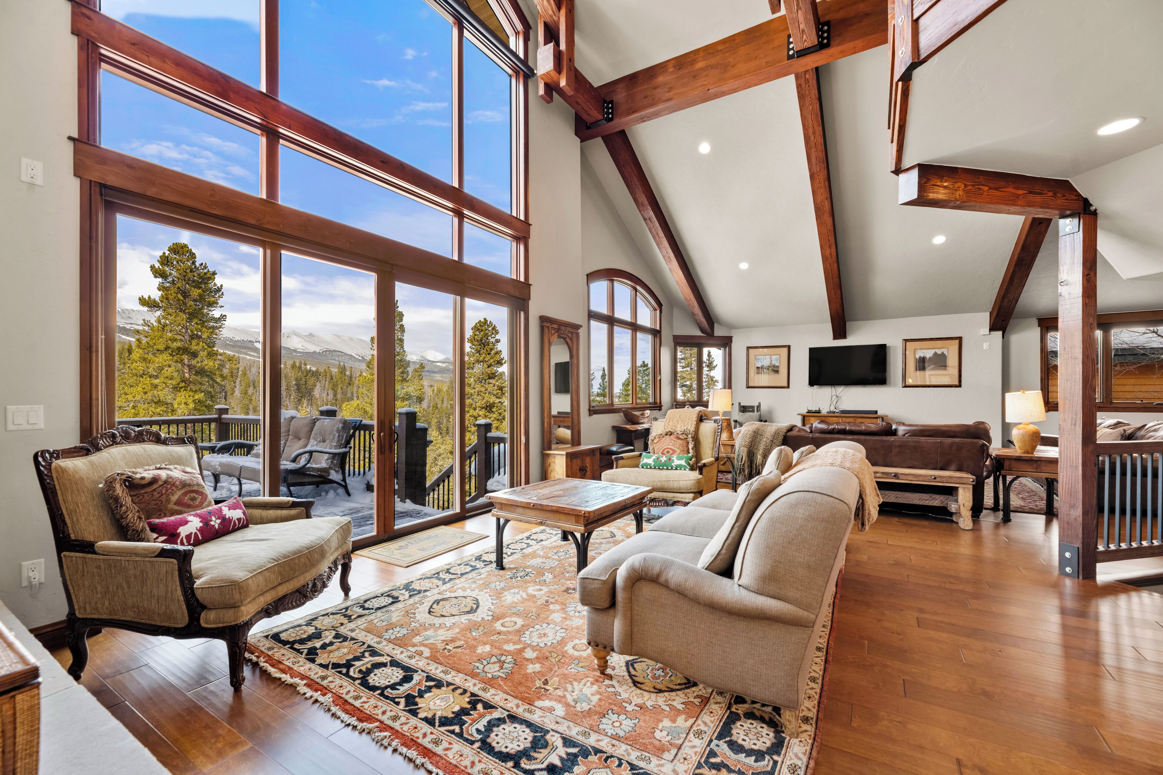 Smart TV, fireplace, DVD player, foosball