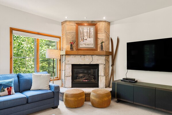 TV, fireplace, DVD player