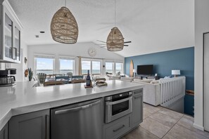 Fridge, microwave, oven, stovetop - Oceanfront 4BR | Porch Swinging + Dolphin Watching (Surf City)