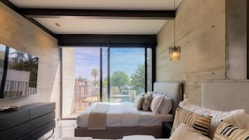 Penthouse Superior, 2 phòng ngủ, hiên | 3 phòng ngủ, bộ trải giường bằng vải cotton Ai Cập
