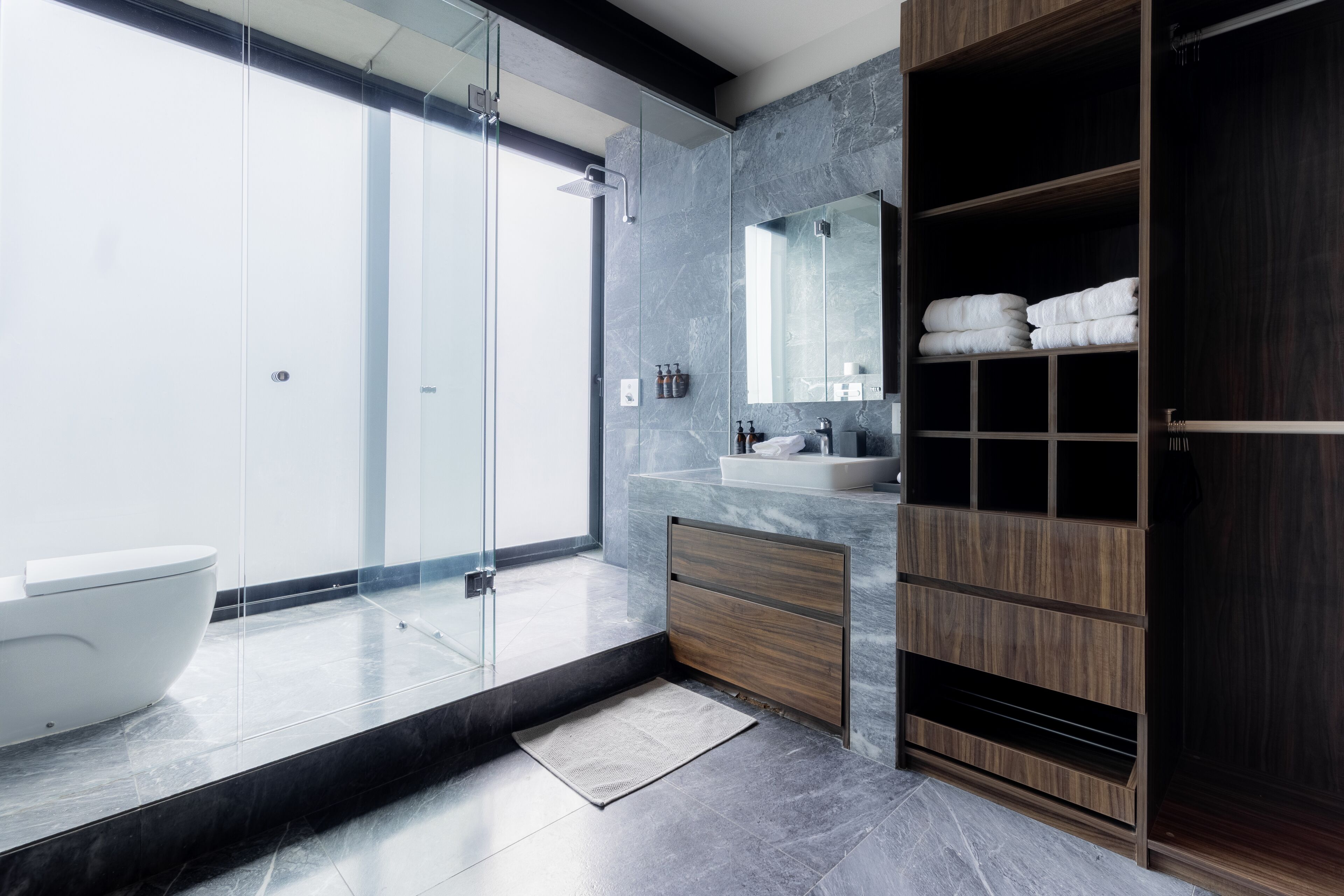 Superior Penthouse, 2 Bedrooms, Terrace | Bathroom | Shower, rainfall showerhead, designer toiletries, hair dryer