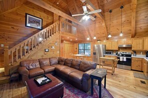 Smart TV, fireplace, DVD player, books