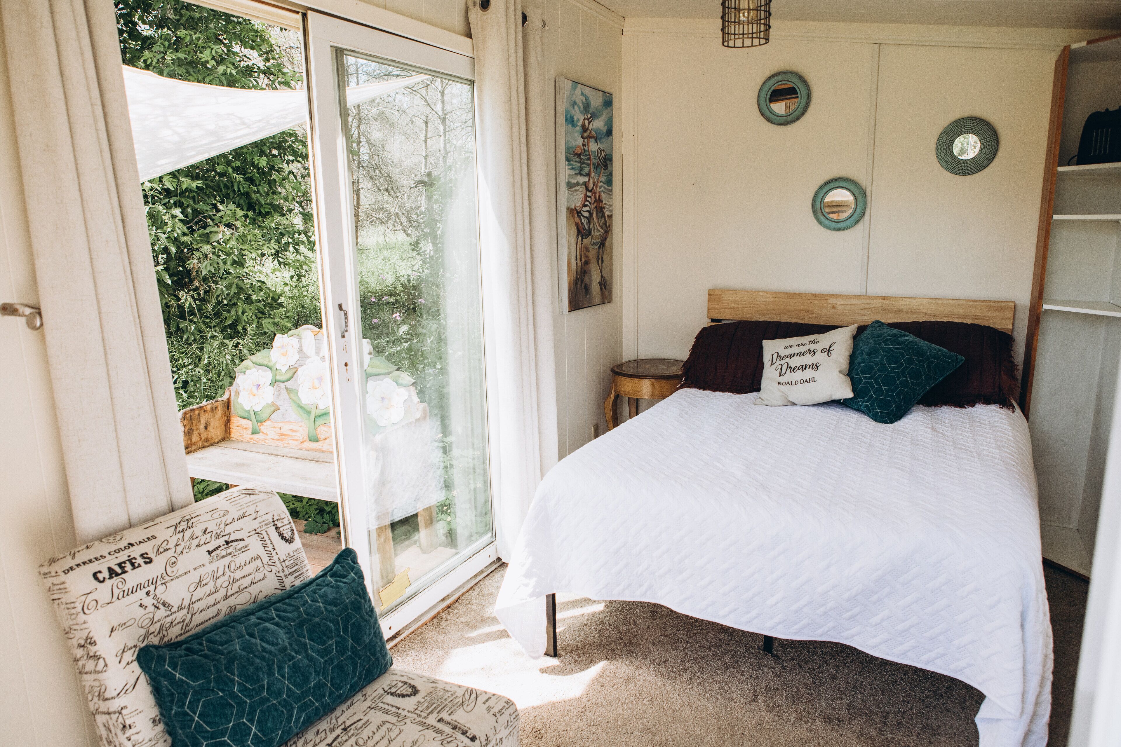 Hytte – comfort, 1 dobbeltseng, hageutsikt | Sengetøy