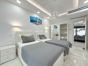 5 bedrooms, iron/ironing board, free WiFi, bed sheets - 'Diamond Luxury Villa Corfu' with Mountain View, Pool & Wi-Fi (Kerkyra)