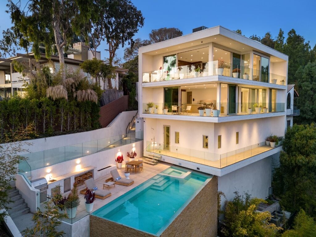 Beverly Grove - Modern Estate with Japanese Garden & 180 Degree Views of LA