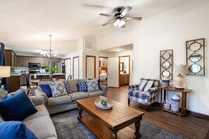 Smart TV, fireplace, DVD player, books - Two Cabins in One: Relaxing Retreat w/ Balconies & Peaceful Setting (Pigeon Forge)