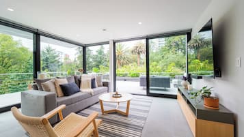 Luxury Penthouse, 1 Bedroom, Terrace, Park View | Living area | 65-inch LED TV with digital channels, TV, Netflix