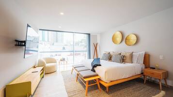 Penthouse exclusivo, 2 habitaciones, Terraza, vista al parque | Sábanas de algodón egipcio, ropa de cama de alta calidad y edredón