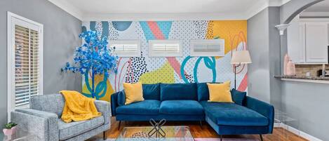 Smart TV, fireplace, video games