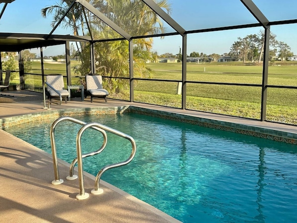 Outdoor pool, a heated pool