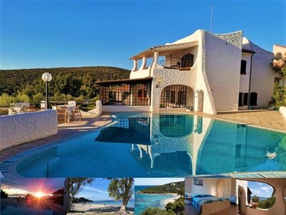 Sea view⭐⭐⭐⭐⭐luxury villa by the beach: pool, jacuzzi, privacy, care & much more