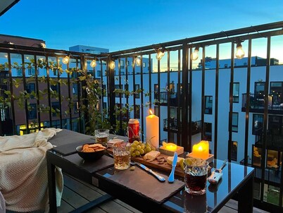 Sentral&moderne Leilighet 80 kvm med Takterrasse