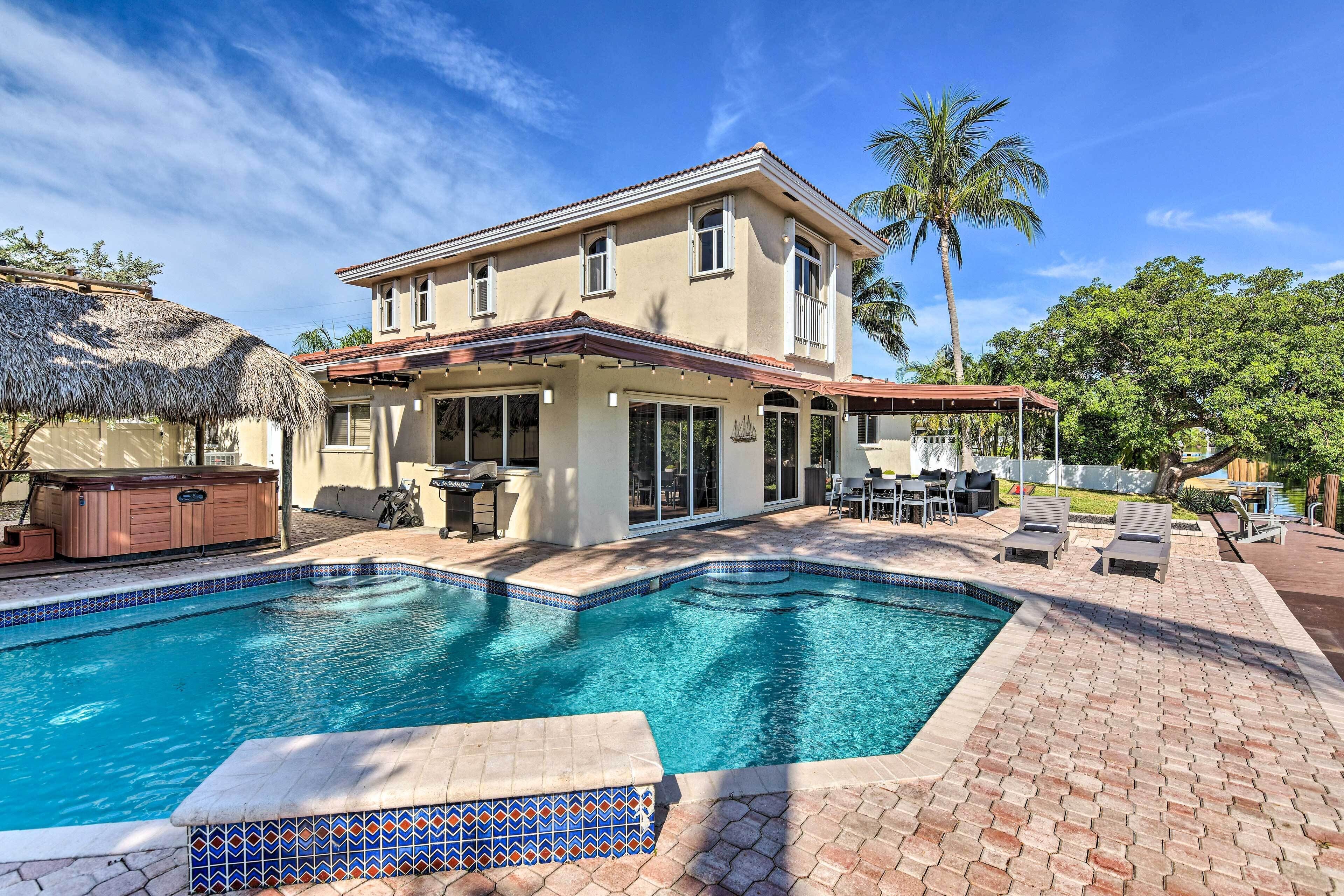 Pompano Beach Villa w/ Private Pool & Dock!