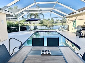 Outdoor pool, a heated pool