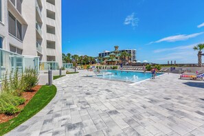 Een verwarmd zwembad