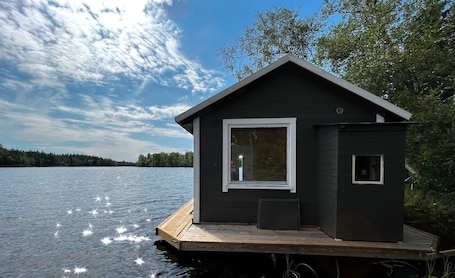Exterior. Cozy Tiny Houseboat in the Nature